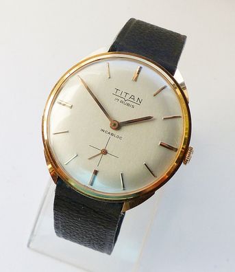 Schöne und seltene Titan Swiss 17Rubis Herren Luxus Armbanduhr Ungetragen