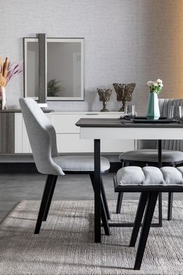 Designer Esszimmer Stuhl Weiß Lehnstühle Küchenstühle Stühle Lehnstühle