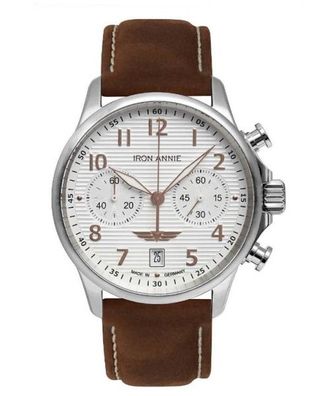 Iron Annie 5876-4 Herren Uhr Armbanduhr Quarz Edelstahl Leder