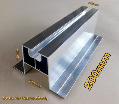 4-100x Montageschiene 200mm beschichtet Aluminium für Flachdach Trapezblech Fassade
