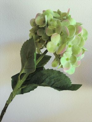 Hortensie, Farbe Grün-Rosé, Kunstblume, Sommerblumen, Seidenblumen