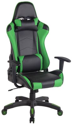 Bürostuhl Kunstleder schwarz/ grün Chefsessel Drehstuhl Gaming Gamer Zocker Stuhl