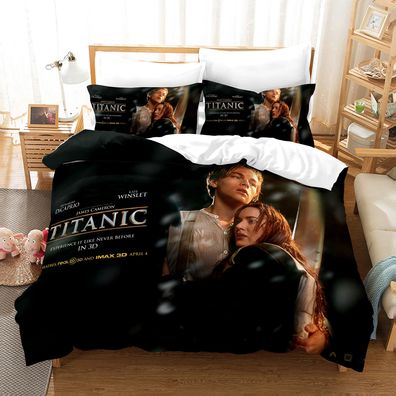 3tlg. Film Titanic Jack Rose 3D Druck Bettbezug Set Kinder Bettwäsche Kissenbezug