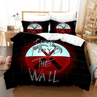 3tlg. Pink Floyd the Wall 3D Druck Bettbezug Set Kinder Bettwäsche Kissenbezug