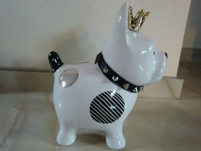 Spardose DAGAL aus Keramik, Hund mit Krönchen