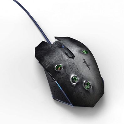 uRage Gaming Mouse Bullet Optisch Kabel Gamer Maus Beleuchtet 6 Tasten 3000 dpi