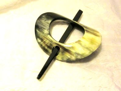 Haarspange LEA aus schwarzbraunem, marmoriertem Horn