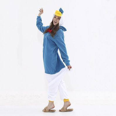 Herren Damen Onesie Donald Hooded Pyjama Winter Cosplay Schlafanzug Nachtwäsche S-XL