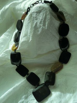 Handgefertigte Halskette Logrono, Farbe Schwarz/ Braun - Sonderpreis