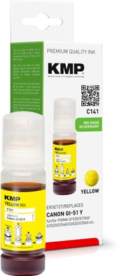 KMP C141 yellow Tintenflasche kompatibel mit Canon GI51Y (4548C001)