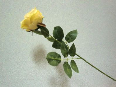 Rose künstlich, Farbe Gelb, Kunstblume, Sommerblumen Seidenblumen