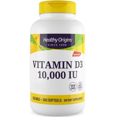 Healthy Origins, Vitamin D3 Depot, 10,000 IU, 360 Weichkapseln