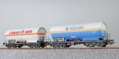 Pullman 36538 Gas-Kesselwagen Set H0, ZAG 620, Solvay 33 80 781 2 362-1 + Löwengas...