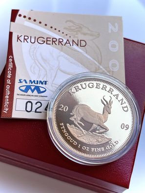 Krügerrand 1 oz 2009 Proof Goldmünze mit original Etui und COA