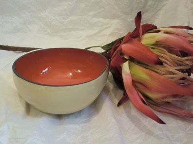 Exklusive Bowl NIMES, Kokosnussschale sandfarben/ orange lackiert, Wohnaccessoire
