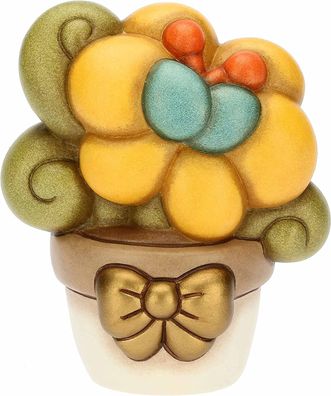 Thun Vase mit Pflanze gelb, mittel C3050H90