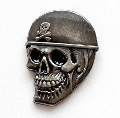 Skull Totenkopf inkl. Sicherheitsverschluss Edel Biker Metall Pin Anstecker 0966