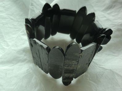 Handgefertigtes, flexibles Armband MENTON aus Horn, Dunkelbraun Modeschmuck Horn