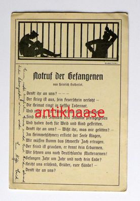 Ansichtskarte AK Notruf der Gefangenen Heinrich Gutberlet Sametzki