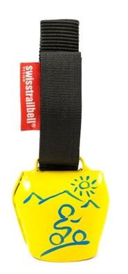 swisstrailbell® fresh Colour-Edition: Gelb mit blauem Mountainbiker, schwarzes B