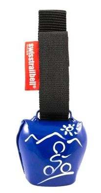 swisstrailbell® fresh Colour-Edition: Blau mit weißem Mountainbiker, schwarzes B