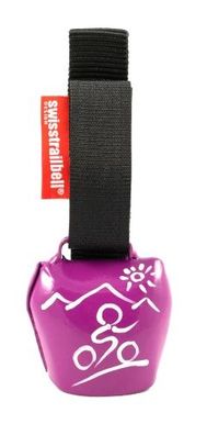 swisstrailbell® fresh Colour-Edition: dark PINK mit weißem Mountainbiker, schwar