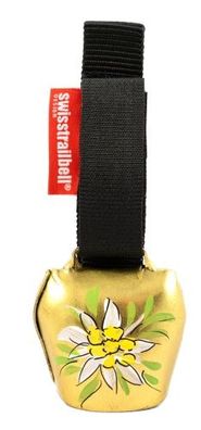 swisstrailbell® Edition Messing-Gold mit Alpen Edelweiß, Trailbell, Bear Bell