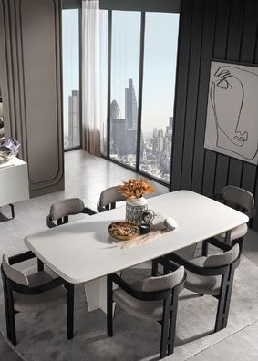 Tisch 6x Stühle Esszimmer Komplett Set Gruppe Holz 7tlg neu Modern
