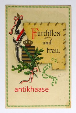 Ansichtskarte AK Feldpost Sachsen Furchtlos und treu Inf. Reg. 416 I.D. 204 III. Bat