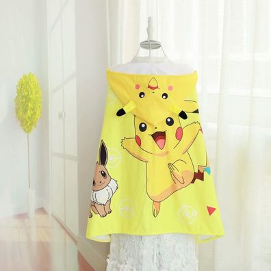 Kinder Pooltücher Pikachu Stitch Hello Kitty Lotso Strand Poncho Umhang Bademode