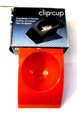 a * * * c 209, Clip-Cup Design-Behälter für Büroklammern Rot, Neu Originalverpackung