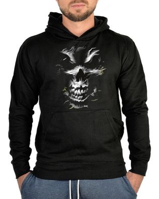 Herren Kapuzenpullover Skull Head Hoodie Sweater Männer Sweat-Shirt mit Kapuze