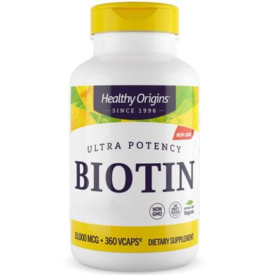 Healthy Origins, Biotin, 10,000 mcg, 360 Veg. Kapseln