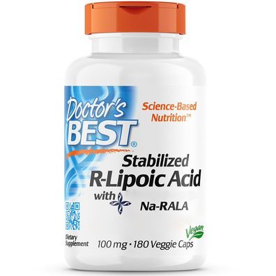 Doctor's Best, Stabilized R-Lipoic-Acid with BioEnhanced® Na-RALA, 100mg, 180 ...