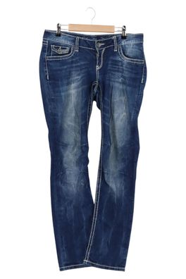 SOCCX Jeans Straight Leg Damen blau Gr. W30 L34