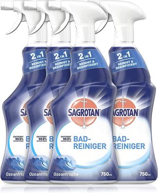 Sagrotan 2in1 Bad Reiniger Ozeanfrische Antischmutzfilm 4er Pack 4 x 750 ml