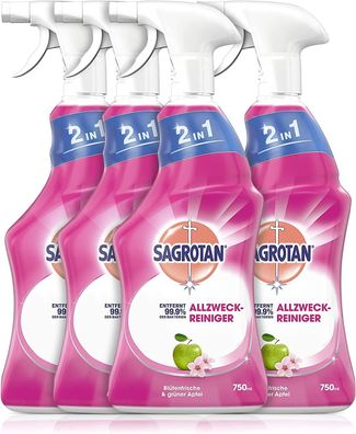 Sagrotan 2in1 Allzweck Reiniger Blütenfrische & Grüner Apfel 4er Pack 4 x 750 ml