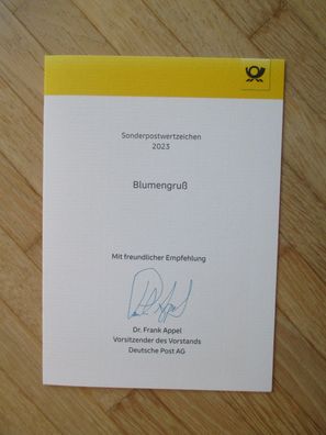 Deutsche Post Chef Dr. Frank Appel Autogramm & Sonderpostwertzeichen 2023!!!