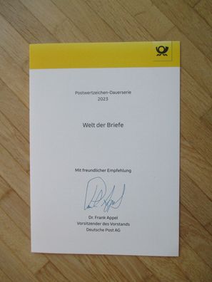 Deutsche Post Chef Dr. Frank Appel Autogramm & Sonderpostwertzeichen 2023!