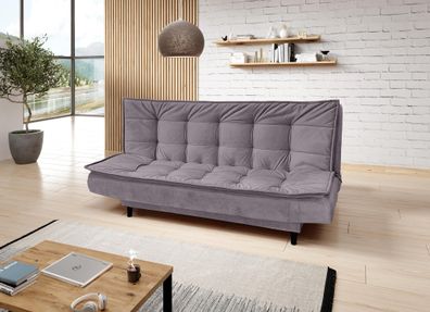 FURNIX Polstersofa NITOZ Couch mit Schlaffunktion und Bettkasten M246 Grau