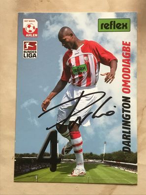 Darlington Omodiagbe RW Ahlen Autogrammkarte orig signiert Fußball #5591