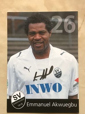 Emanuel Akwuegbu SV Sandhausen Autogrammkarte orig signiert Fußball #5589