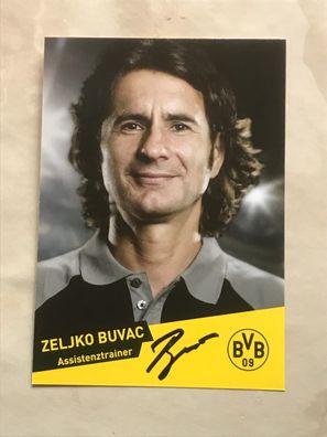 Zeljko Buvac BVB Autogrammkarte orig signiert Fußball #5543