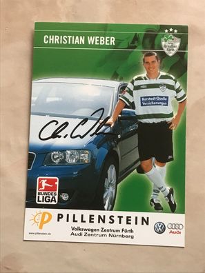 Christian Weber Greuther Fürth Autogrammkarte orig signiert Fußball #5547