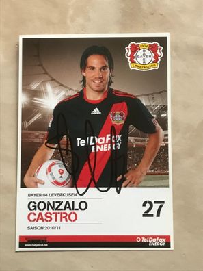 Gonzalo Gastro Bayer 04 Leverkusen Autogrammkarte orig signiert Fußball #5544
