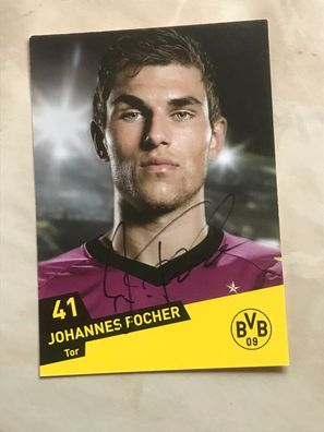 Johannes Focher BVB Autogrammkarte orig signiert TV FILM #5508