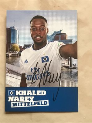 Khaled Narey 2018-19 HSV Hamburger SV Autogrammkarte orig signiert TV FILM #5468