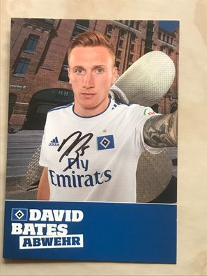David Bates 2018-19 HSV Hamburger SV Autogrammkarte orig signiert TV FILM #5466