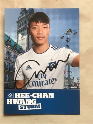 Hee-Chan Hwang 2018-19 HSV Hamburger SV Autogrammkarte orig signiert FILM #5479