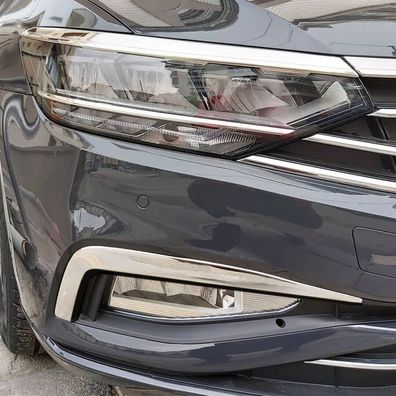 Nebelscheinwerfer Leiste Edelstahl Chrom 2-tlg für VW Passat Facelift ab 2019